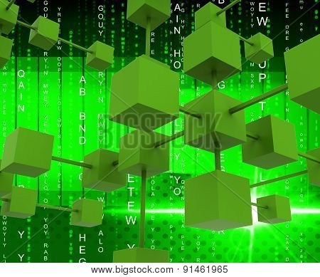 Interconnected Network Means Global Communications And Connection