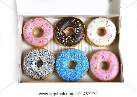 Delicious And Tempting Box Full Of Donuts With Different Flavours And Toppings Sugar Addiction Conce