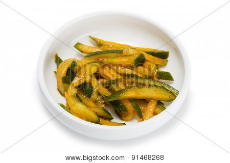 Spicy salad heh of cucumber. From a series of Food Korean cuisine.