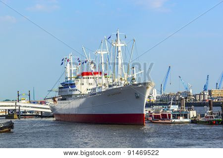 Historic Freighter San Diego In Hamburg