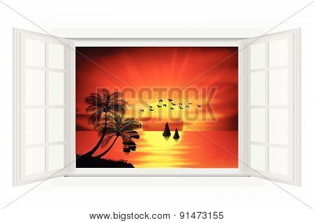 Sunset on sea
