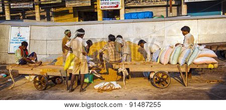 Worker At Chawri Bazaar Have A Rest