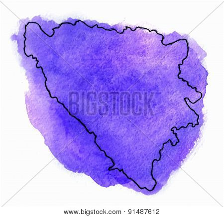 Bosnia  Herzegovina Vector Map Illustration