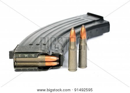 Ak-47 magazine and Full Metal Jacketed shells