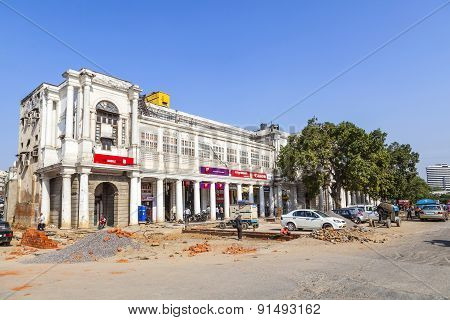 Construction Site At Connaught Place, New Delhi