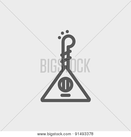 Ukelele icon thin line for web and mobile, modern minimalistic flat design. Vector dark grey icon on light grey background.