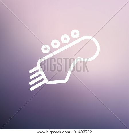 Guitar tuner icon thin line for web and mobile, modern minimalistic flat design. Vector white icon on gradient mesh background.