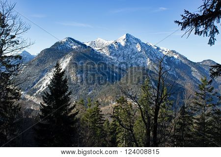 Germany Bavaria Mountains Herzogstand Winter Snow  Summit