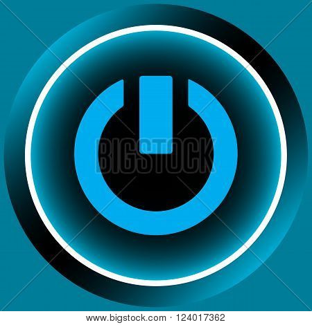 Icon of blue color with a switching off sign