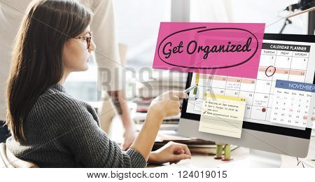 Get Organized Tidy Up Clean Schedule To Do Concept