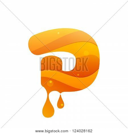 D Letter Logo. Honey Style.