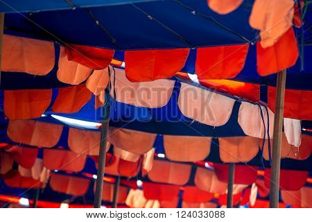 Colorful umbrellas at the beach. Travel & tourism abstract
** Note: Shallow depth of field