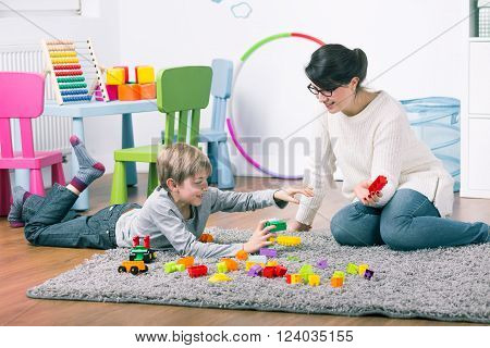 Playing With Colorful Blocks