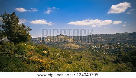 Scenic view on the hills of Jerusalem near Bet-Shemesh, Israel