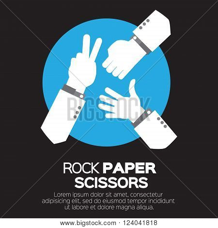 Rock Scissors Paper - Hand Game. Vector illustration