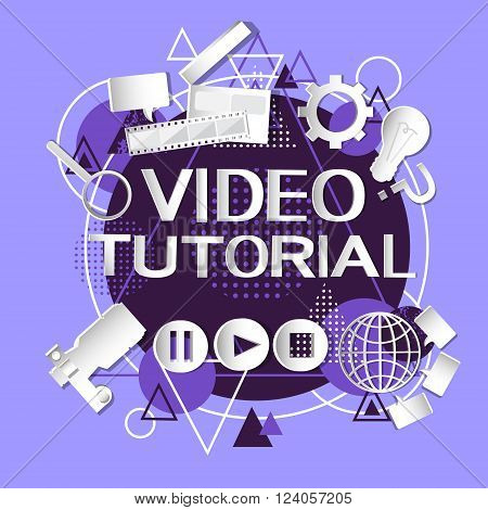 Video Tutorial Editor Concept Modern Technology Abstract Background Vector Illustration