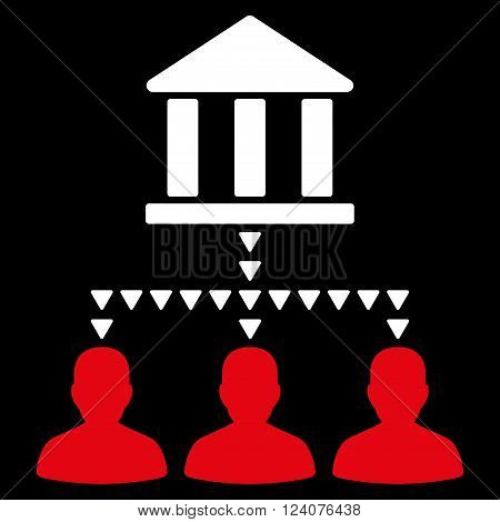 Bank Building Client Links vector icon. Bank Building Client Links icon symbol.
