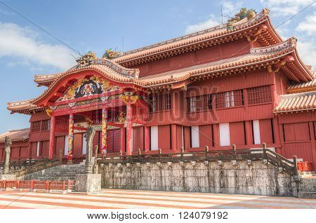 Beautiful shot of Shurijo castle in Okinawa, Japan