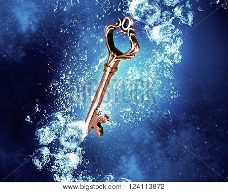 Question mark in water
