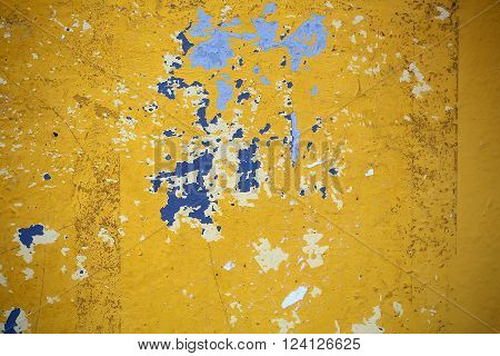 Yellow Blue White Paint Peeling
