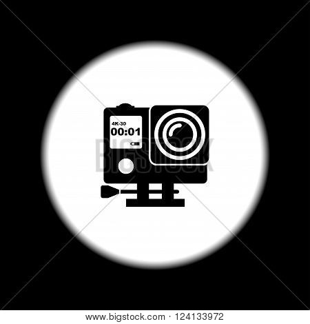 Action camera outline monochrome icon. Extreme cam. Flat design style eps 10