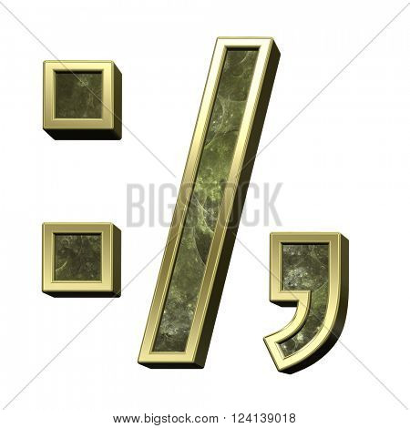 Colon, semicolon, period, comma from fire alphabet set isolated over white. 3D illustration.