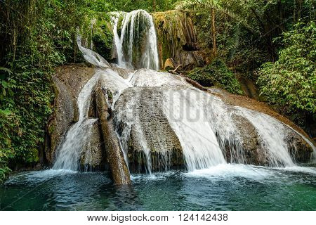 Saluopa Waterfall in Tentena. Central Sulawesi. Indonesia