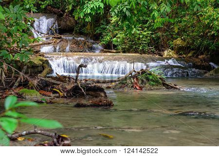River From Saluopa Waterfall In Tentena