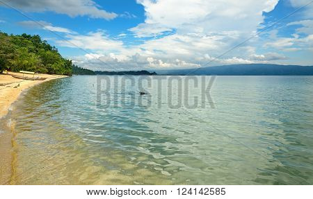Siuri Beach At Poso Lake. Indonesia