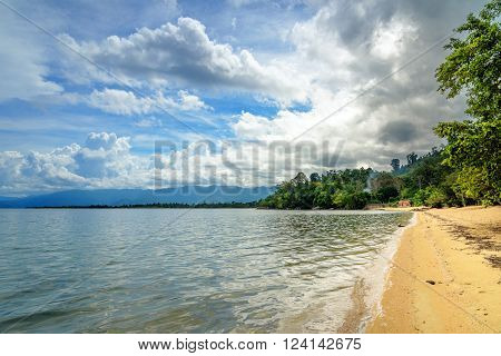 Siuri Beach at Poso lake. Central Sulawesi. Indonesia