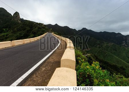 Beautiful mountain landscape on tropical island Tenerife, Canary in Spain. Breathtaking scenery from Anaga mountains.