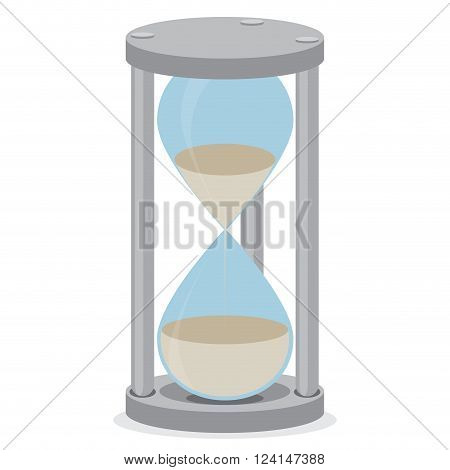 Sand glass isolated. Time clock and hourglass icon hourglass isolated and sand clock stopwatch sand hour glass time countdown timer measure. Vector flat design illustration