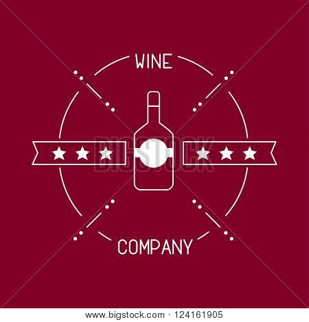This is perfect thin linear illustration of wine shop identity topic.