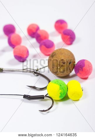 Carp Hook Boilies - Fishing Bait Close Up
