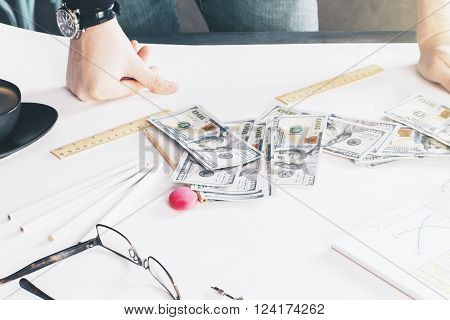 Desktop With Dollars