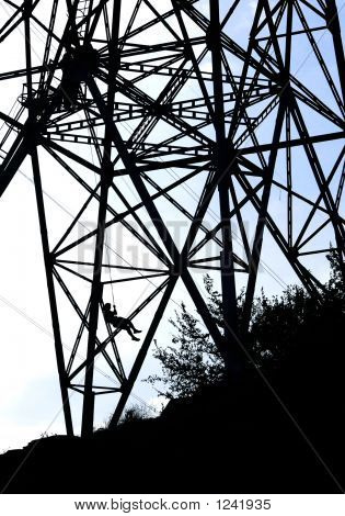 Power Tower silhuet og Bungee Jumper