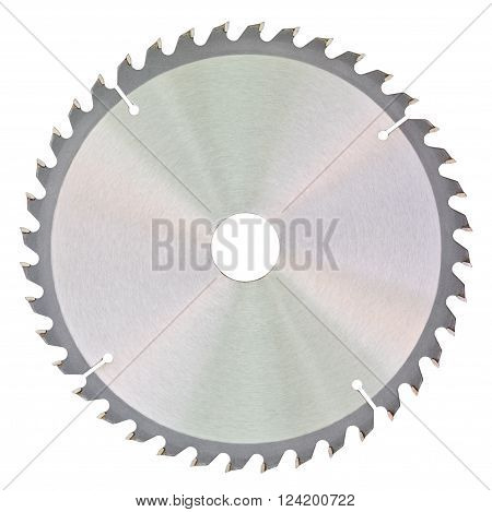Circular saw blade isolated on white background without shadows