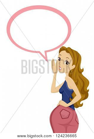 Illustration of a Girl with a Speech Bubble Hovering Over Her Head