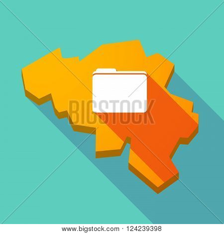 Long Shadow Map Of Belgium With A Folder