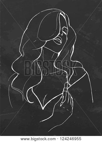 Chalk board hand drawn vector stock illustration