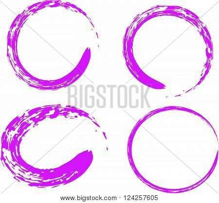 Pink blue circle of Zen (Buddhism religion in Chinese and Japanese culture) concept vector isolated on white background