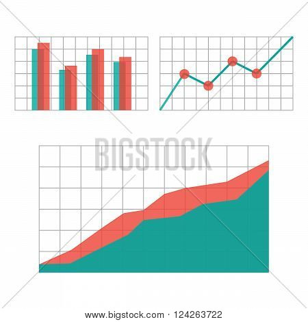 Charts elements for business infographics. Vector illustration