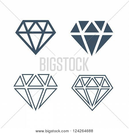 Diamond icons set. 10 eps vector illustration