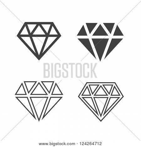 Diamond icons set. 10 eps vector illustration
