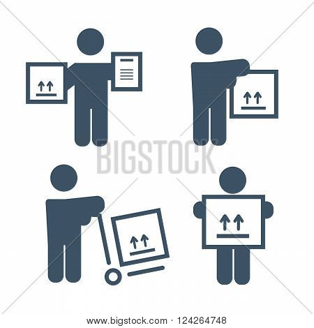Delivery man icons. 10 eps vector illustration