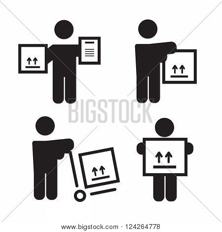Delivery man icons. 10 eps vector illustration