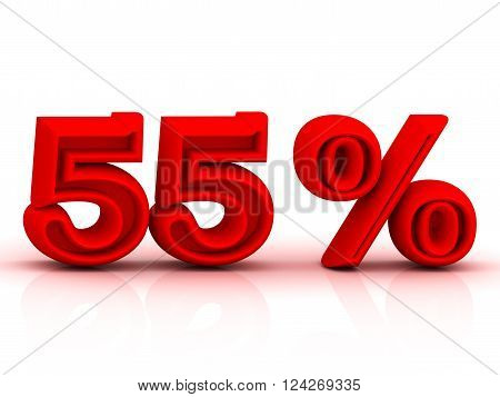 3D illustration 60 PERSENT DISCOUNT business icon Bright red keywords isolated on white background
