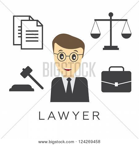 Vector lawyer attorney or jurist concept background