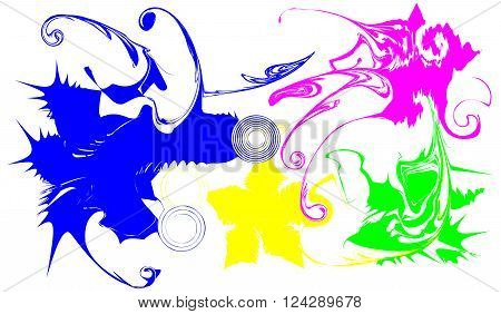 An abstract image of four different colors