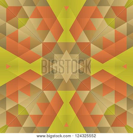 Symmetrical background element with bold geometrical patterns and stylized floral pattern. For wallpaper, pattern fills, web page background, surface textures for print and dalle production.